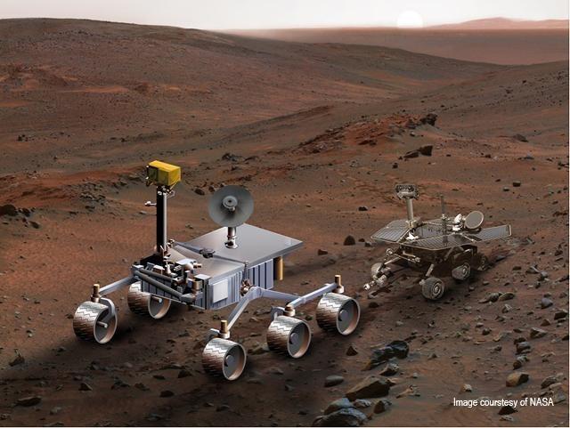 Image of rovers on Mars